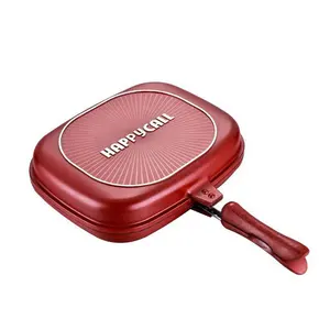 Die Cast Aluminum Non-stick Reversible Square Happycall Non-stick Double Sided Pan Grill