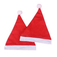 Chapeau de Père Noël en tissu non tissé rouge Articles de décoration de Noël Accessoires de cheveux pour adultes et enfants Chapeau de Père Noël de fête
