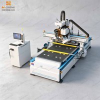 Máquinas de sierra para carpintería de precisión, router CNC de cinco ejes 1330 con hoja de sierra, mesa de trabajo personalizada M-Shine CNC JINAN