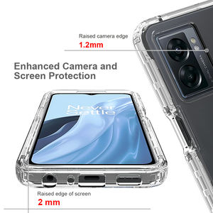 Coque de téléphone robuste à couverture complète 360 pour OnePlus <span class=keywords><strong>N300</strong></span> OPPO A57 4G,5G,A57S,A77 4G/5G dégradé Transparent PC TPU étui de téléphone en acrylique - Product Image 4