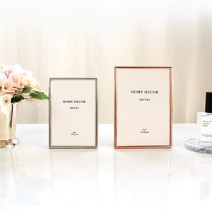 Di modo Rettangolare Elegante Casa Decorazione In Oro Rosa Metallo Foto <span class=keywords><strong>Telaio</strong></span> A Buon Mercato Semplice Cornice - Product Image 4