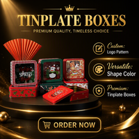 Boîte cadeau personnalisée en fer blanc pour Noël, emballage métallique imprimé, boîte en fer pour aliments, bonbons, biscuits