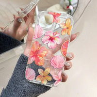 Coque de téléphone portable en TPU avec impression florale anglaise, absorption des chocs, anti-chute, pour iPhone 8 X Xr Xs Max 11 12 13 14 15 16 17
