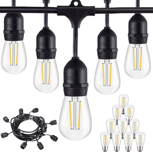 Giảm Giá Lớn Đèn Giáng Sinh S14 48ft 24 Lỗ Cắm Đèn Dây Led Trang Trí Sân Vườn Ngoài Trời Chống Nước Cho Quán Rượu - Product Image 4