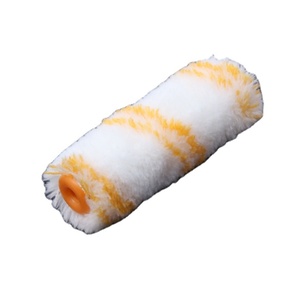 Mini <span class=keywords><strong>rouleau</strong></span> à peinture à manche en plastique PP long, 4 pouces, haute densité, rayures jaunes, recharge de <span class=keywords><strong>rouleau</strong></span> à peinture, meilleurs outils de peinture - Product Image 1