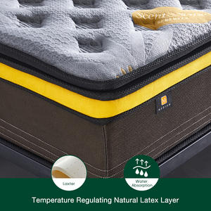 Personalizado de la mejor calidad de lujo completo Queen Super King tamaño ortopédico bolsillo primavera látex bambú carbón de espuma de memoria colchón híbrido - Product Image 4