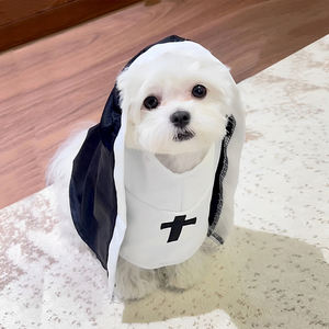 Yun Funny COS Small and Medium <span class=keywords><strong>Pet</strong></span> Photo Props Cat Nun Disfraz para gatos y perros Ropa para mascotas Disfraz - Product Image 1
