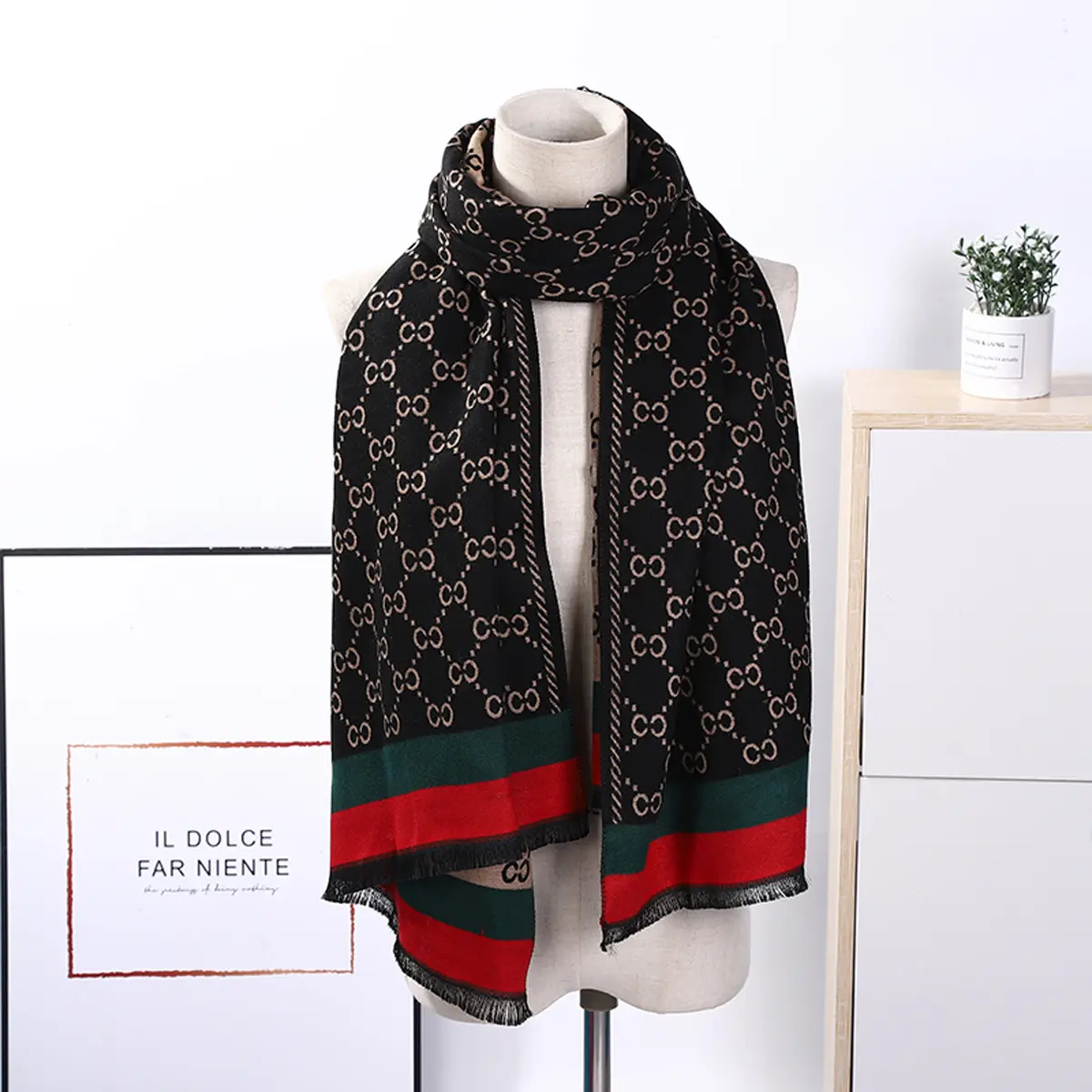 new styles designer Cashmere Knitted Wrap Shawl Extra Large Scarf Stole checkerboard winter pashmina capes wrap scarf shawls