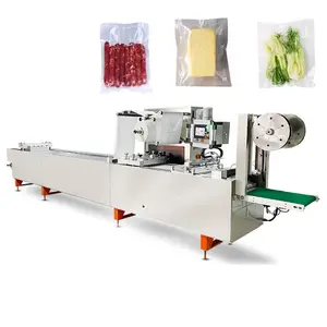 Máquina automática de envasado de verduras con mantequilla para salchichas Deli, máquina de envasado al vacío de película elástica, máquina de blíster suave