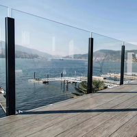 Poteau en verre rainuré HIMOWAY pour projets de balustrades extérieures, garde-corps de balcon et de terrasse
