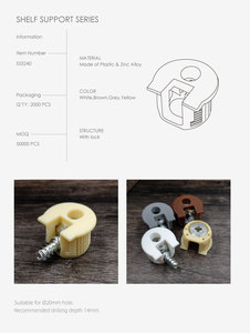 热销卡扣锁锌合金+PE 搁板支撑销 <span class=keywords><strong>3</strong></span> 合 1 隐形橱柜连接件，带 M6 螺丝用于紧固件 - Product Image 2