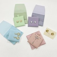 Pochette à bijoux en microfibre ZXF anti-poussière, carrée, petite, pour boucles d'oreilles, colliers, bracelets, bagues, avec rabat, 8x8cm/6x6cm