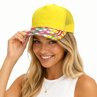 Casquette unisexe en coton respirant brodée sur mesure de haute qualité pour le sport, les voyages, les activités de plein air et les tenues décontractées, casquette trucker à 5 panneaux en mousse et maille