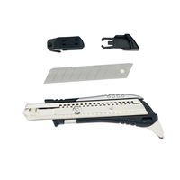 Couteau utilitaire de haute qualité en alliage d'aluminium robuste avec lame de 18 mm, double denture et ouvre-boîte