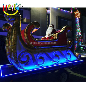 Bơm hơi khổng lồ trang trí Giáng sinh <span class=keywords><strong>Inflatable</strong></span> Santa Claus xe trượt tuyết - Product Image 4