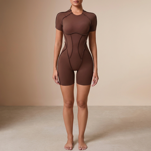 Mono Deportivo de Yoga para Mujer, Cintura Alta, Espalda Descubierta, Compresión, Manga Corta, Secado Rápido, Ligero y Elástico - Product Image 3
