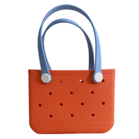 Sac fourre-tout décontracté unisexe en EVA personnalisable, design color-block, ouverture supérieure, doubles bretelles, décoration ajourée, grande capacité