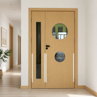 Porte intérieure en bois massif à ouverture latérale, design chinois style ferme, personnalisable, avec isolation thermique et surface finie