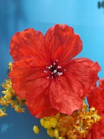 Gigantesco Papavero in Tessuto SFD con Fiori Artificiali, Prezzo di Fabbrica, Testa di Fiore per Decorazioni Interne ed Esterne, Vetrine
