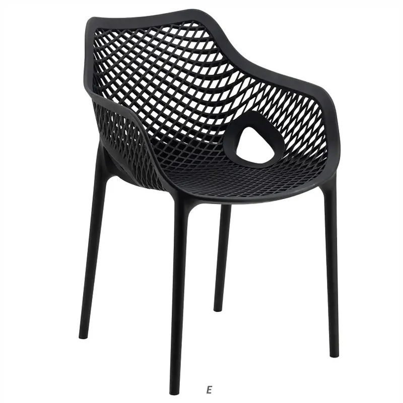 Hot Selling Suppliers Water Proof Breathability Modern Black Stackable Plastic Outdoor Garden Chairs