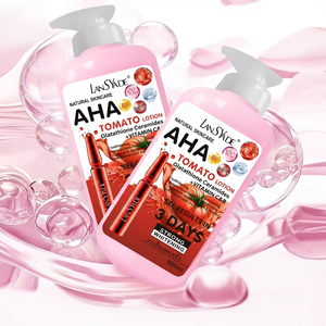 Lait corporel hydratant et éclaircissant aux acides de fruits AHA, crème de soin pour la peau à l'extrait de fraise, pour usage quotidien - Product Image 1
