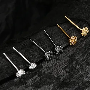 ICEBELA S925 Sterling Silver Bright Silver Plated Gold Flower Stud Wires for Handmade Women Fashion Jewelry Earrings