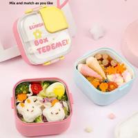Ensemble de bol pour bébé et boîte à lunch pour enfants en acier inoxydable 304 avec motif de dessin animé mignon
