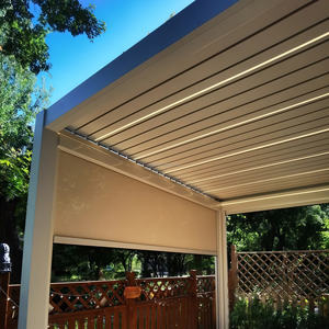 Persiana de techo Pérgola de aluminio Gazebo de jardín con persianas laterales Montaje en pared impermeable Persianas a prueba de óxido 3x4 5x3 6x6 Patio - Product Image 4