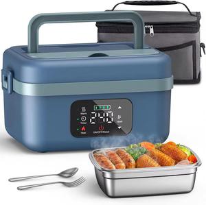 Boîte à lunch chauffante sans fil multifonctionnelle rechargeable par USB avec affichage numérique, pour la maison, l'extérieur et la voiture - Product Image 2