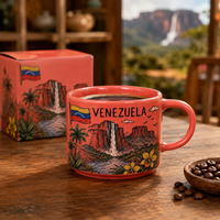 Venezuela Hediyelik Eşyaları Seramik Kupa Benzersiz Turistik Hediye Bardağı Bayrak ve Yer İşareti Tasarımlı Kişiselleştirilmiş OEM ODM Toptan Satış