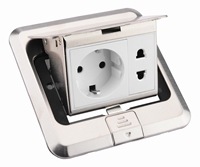 Prise de sol escamotable étanche JD03 de haute qualité, multi-standards, pour bureau et centre commercial, norme britannique