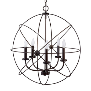 Lámpara de Techo de Acero Inoxidable con Base para Bombilla E26, Acabado Negro, Control Remoto, Altura Ajustable para Sala de Estar - Product Image 1