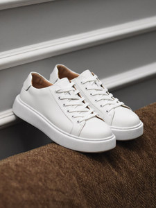 Zapatos Casuales Clásicos para Hombre Mychonly, Zapatillas de Cuero Genuino Estilo Coreano, con Suela Gruesa y Aumento de Altura, Color Blanco - Product Image 2