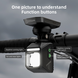 Lampe de vélo Cyclami 1200LM, phare avant LED avec télécommande, lampe torche pour <span class=keywords><strong>VTT</strong></span>, trottinette électrique, vélo pour enfants - Product Image 5