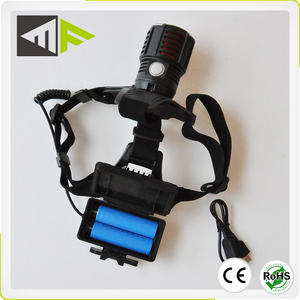 Lampe <span class=keywords><strong>Tac</strong></span> à DEL à forte puissance 1000 Lumens Double batterie 18650 Lampe frontale rechargeable avec fonction zoom - Product Image 4