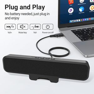 INGA Computer Speakers for USB <b>Plug</b> Play Desktop Speakers LED <b>Light</b> Battery Easily Clamp Monitor Loud Stereo Bass Plastic - Product Image 4