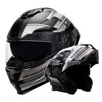 Casque de moto électrique grande taille DOT Flip Up pour hommes et femmes Casque à double lentille non couvert Casque de moto de course à pied