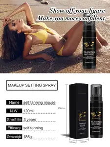 Private Label Cream Sunless Self Tanner Tanning Lotion Mousse Long Lasting Moisturizing Bronzing Deep Skin Tone Tanning