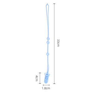 Chupete para bebé, cadena anticaída, juguete de silicona de calidad alimentaria para la dentición, cuentas redondas, 0-24 meses, unisex - Product Image 4