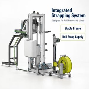 Fully Automatic Arch Paper Roll Strapping <b>Machine</b> Unattended <b>Running</b> Ready For Mass Paper Factory For Paper Bales Strapping - Product Image 3