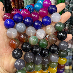 Wholesale 20mm Mix Color Natural Agate <strong>Stone</strong> <strong>Beads</strong> 7 Chakra Energy Power Large Natural Healing <strong>Stone</strong> <strong>Beads</strong> for Jewelry Making - Product Image 1