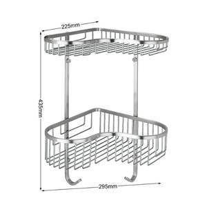 Cestas de Almacenamiento de Baño de Acero Inoxidable 304 de 2 Niveles para Montar en la Pared y Organizador de Ducha de Doble Capa - Product Image 2