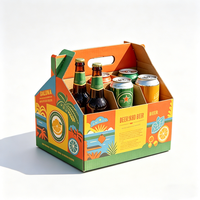 Individuell Bedruckte 6er-Pack Wellpappe Bierträgerbox Mit Griff Recycelbare Karton-Getränkeverpackung
