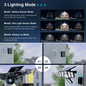 Outdoor IP65 Waterproof Security <strong>Lights</strong> with Dual Motion Sensors Remote Control <strong>Solar</strong> Powered Flood <strong>Light</strong> for Yard Patio <strong>Garden</strong> - Product Image 5
