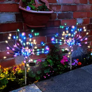 Al Aire Libre Navidad Diy Garland Fairy Light 100/150/200led 8 Función Impermeable Led Solar Luces de fuegos artificiales