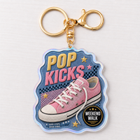 Porte-clés en plastique en gros, thème rétro vintage, personnalisable, cadeau souvenir de collection en vrac EYD