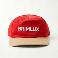 Topi Snapback Unisex Bordir Logo Custom Terlaris Berkualitas Tinggi 5 Panel Kapas dan Suede Brim Baseball Cap