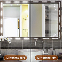 Lampes de courtoisie USB à intensité variable Ampoule de miroir de maquillage 3CCT LED avec gradateur Miroir de maquillage transfrontalier auto-adhésif