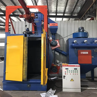 Nueva máquina de granallado superior, colgador giratorio tipo gancho, construcción de acero, desbarbado, pulido con Motor de núcleo PLC