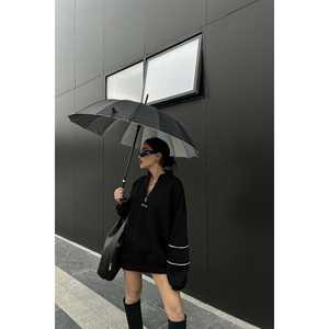 Black Eyyo Printed Oversized <b>Sweatshirt</b> <b>for</b> <b>Women</b> Casual <b>Long</b> Length Knitted Fabric <b>for</b> Autumn and Winter - Product Image 2